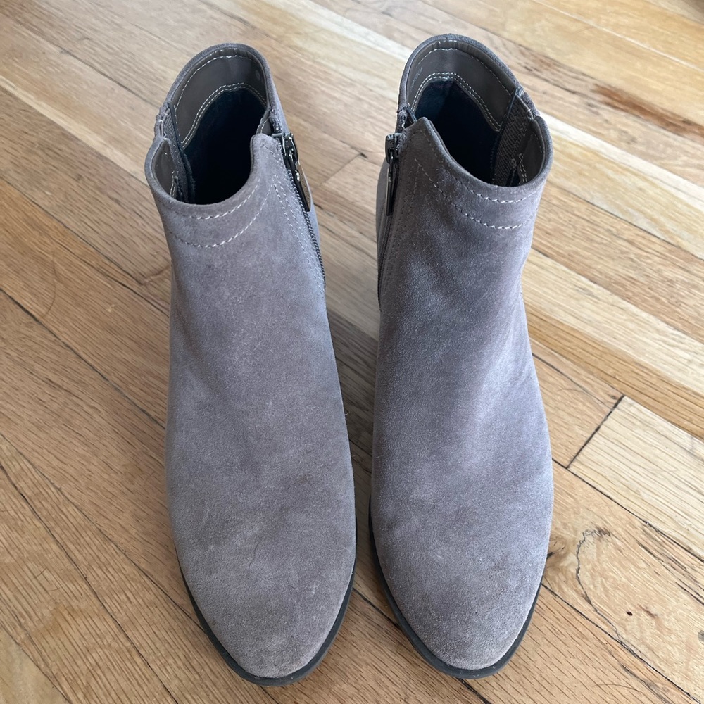 Blondo Gray Suede Booties